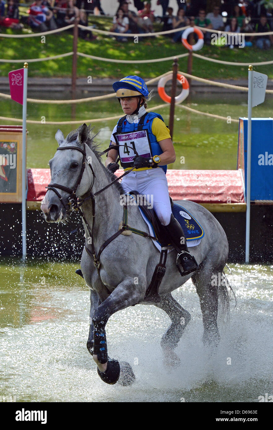 Swedish eventing rider Sara Algotsson Osthold rides her horse Wega in ...