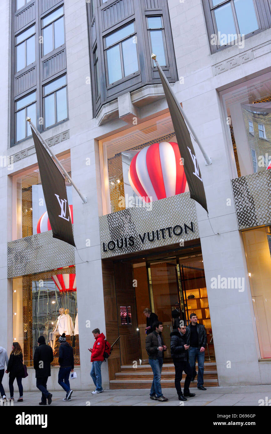 Louis Vuitton's hot air balloon window display theme at the New Bond Street  store