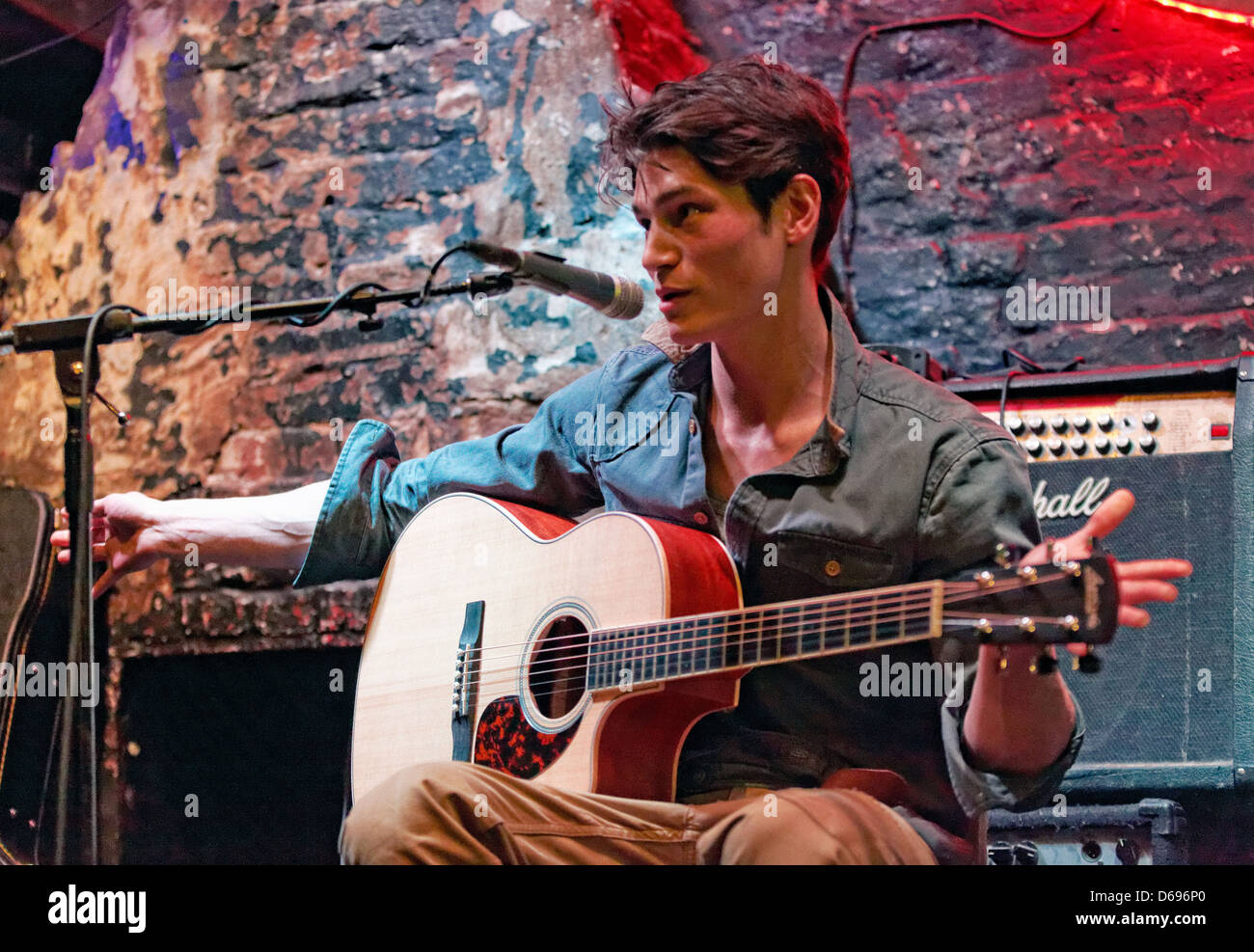 Musician and model Sam Way performing at 12 Bar Club, Soho, London ...