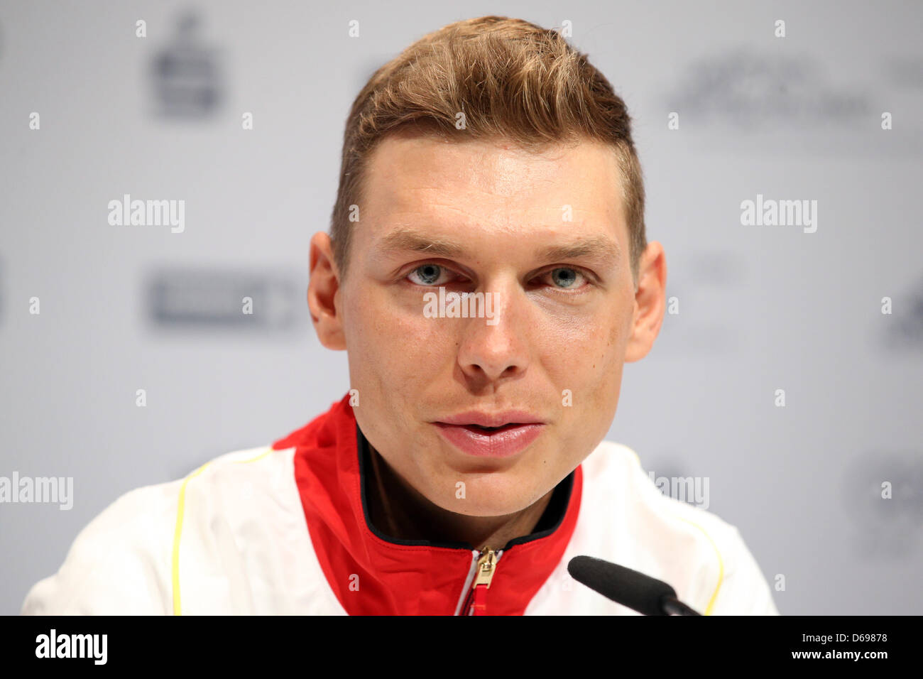 Germany's cyclist Tony Martin is pictured during a press conference in the german house at the London 2012 Olympic Games, London, Great Britain, 2 August 2012. Photo: Friso Gentsch dpa  +++(c) dpa - Bildfunk+++ Stock Photo