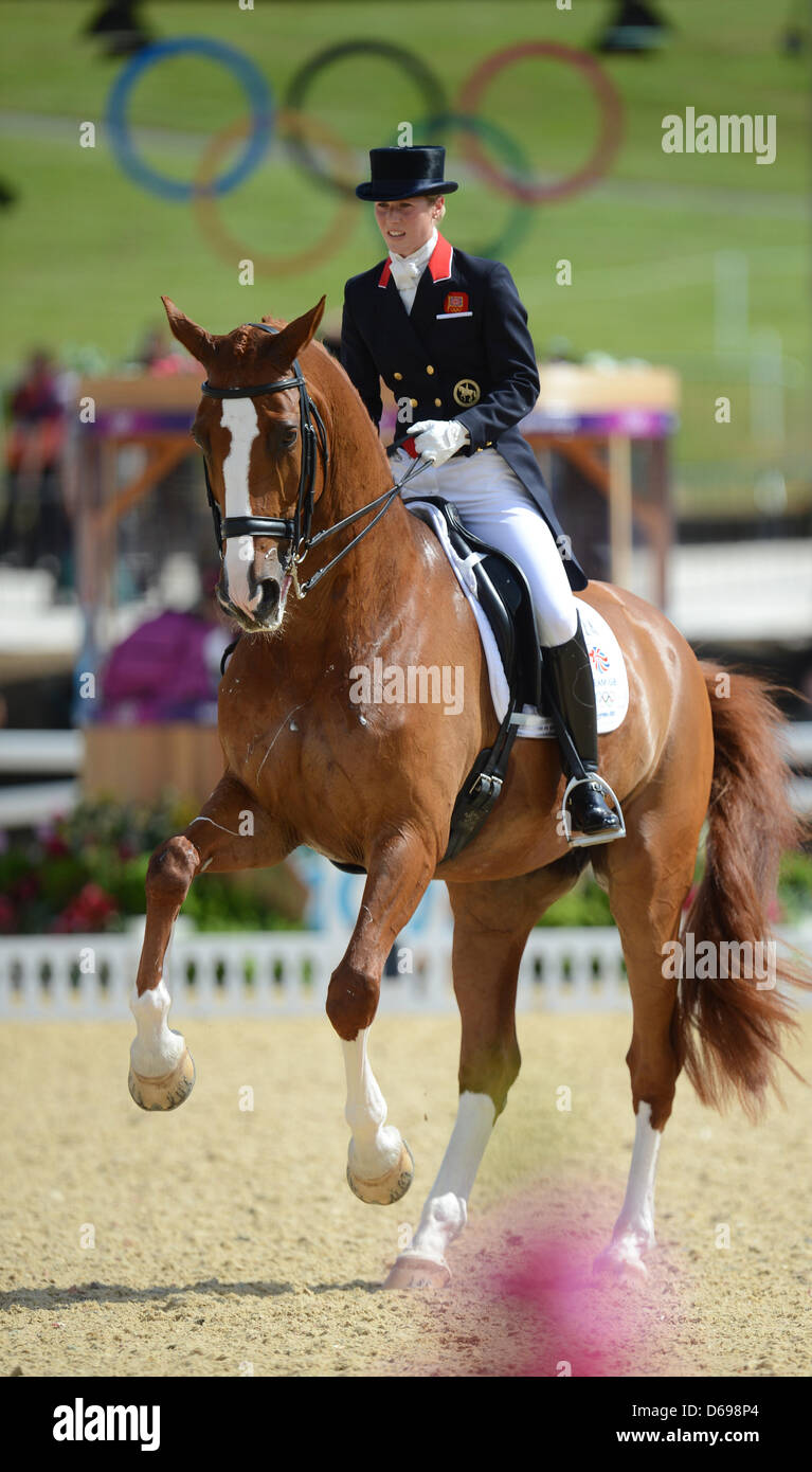 British dressage rider Laura Bechtolsheimer performs with her horse