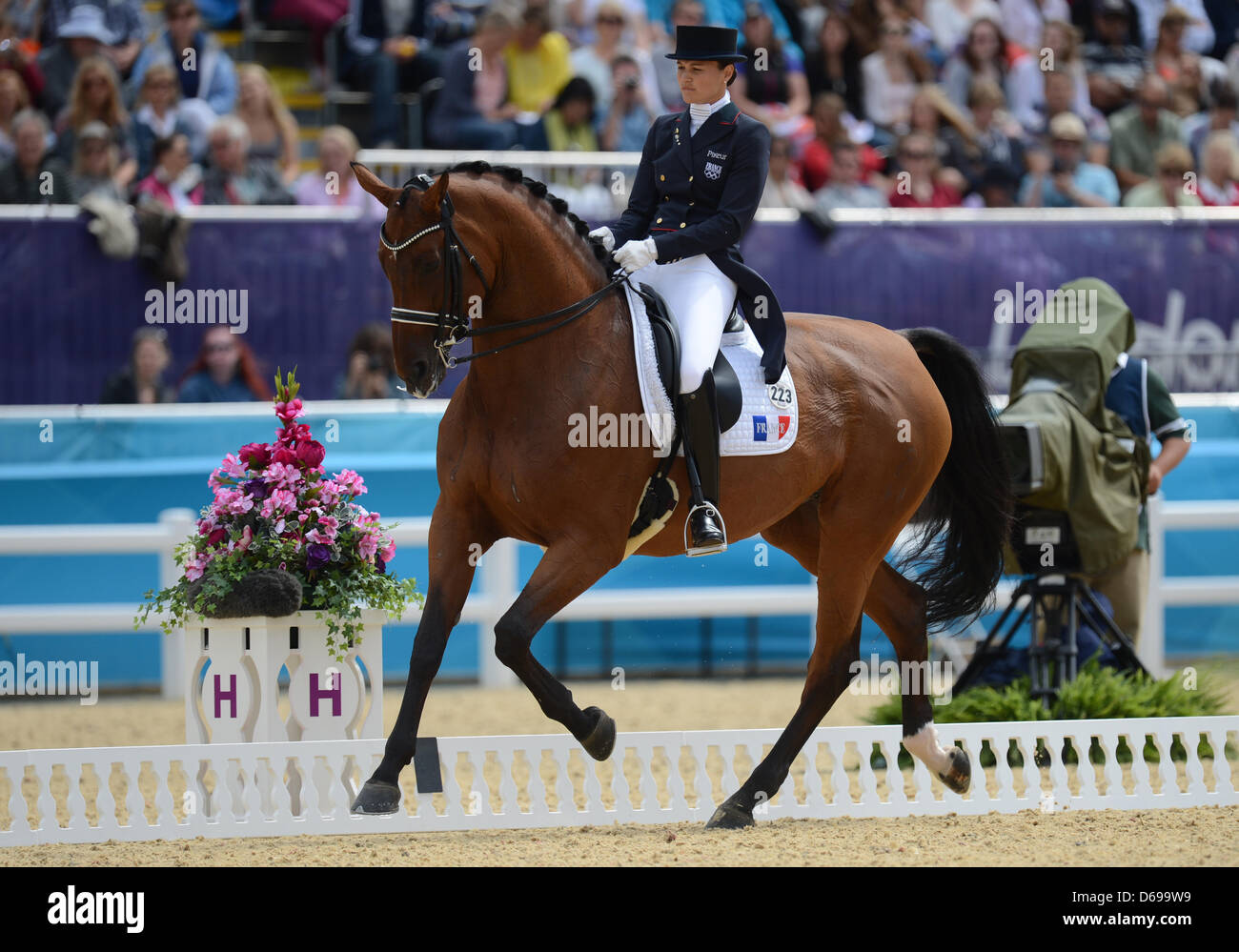 Dressage rider Jessica Michel of France performs with her horse Riwera ...