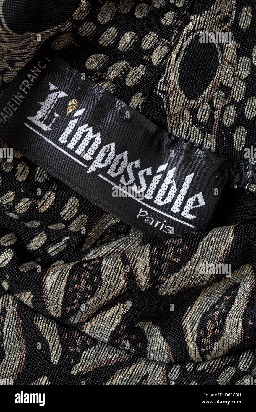 L&#39;impossible Paris made in France label in garment - sold in the UK United  Kingdom, Great Britain Stock Photo - Alamy