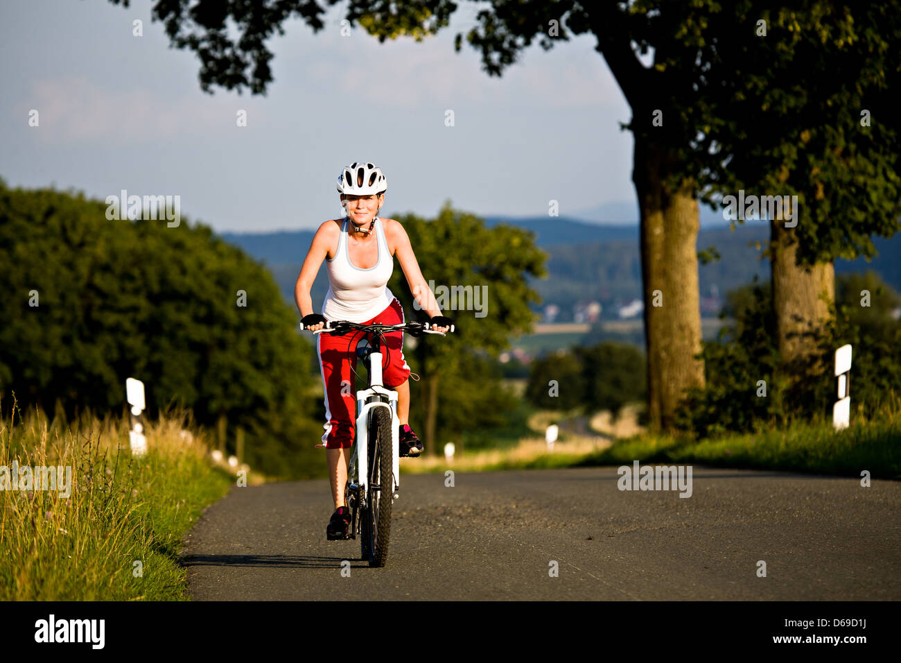 cycling woman Stock Photo
