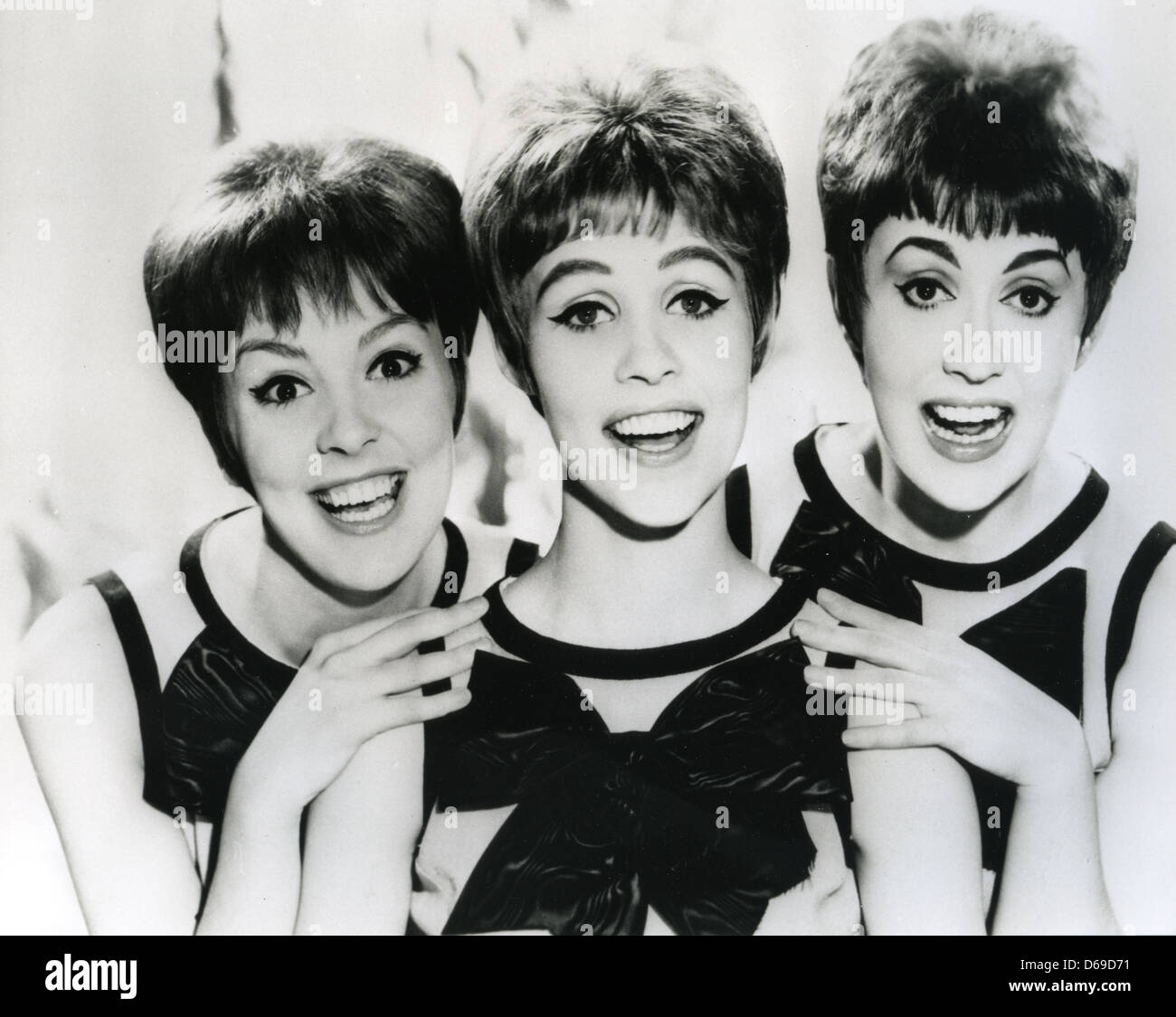 THE VERNONS GIRLS Promotional photo of UK vocal trio about 1962 after the group was slimmed down from the original fifties group Stock Photo