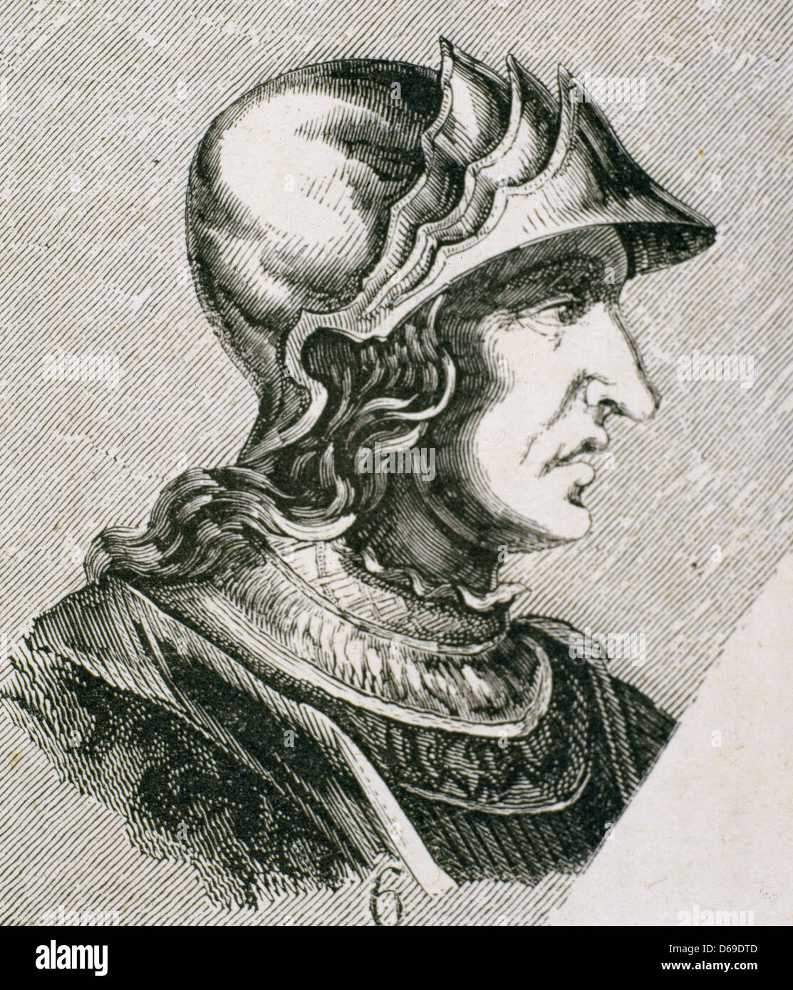 Theodoric II. (died 466). Was the eight of Visigoths from 543 to 466. Engraving. Stock Photo