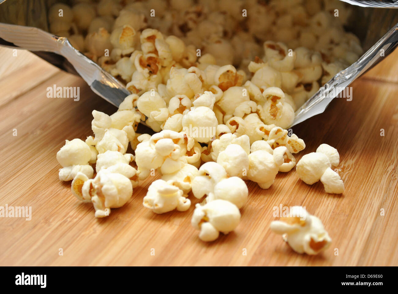 Bag of Cheesy Popcorn Spilling Out Stock Photo Alamy