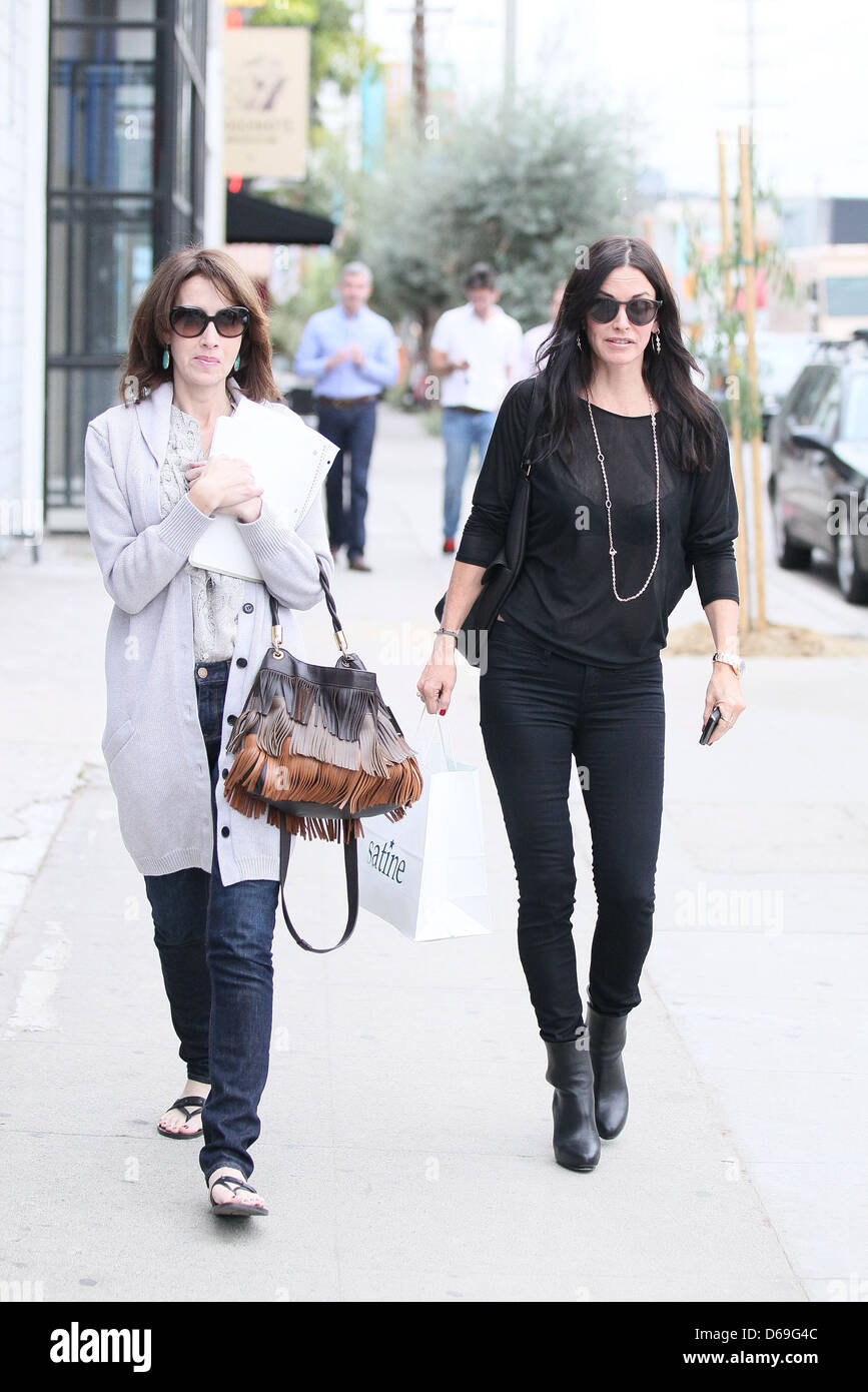 Courteney Cox And A Friend Have Lunch At The Little Door And