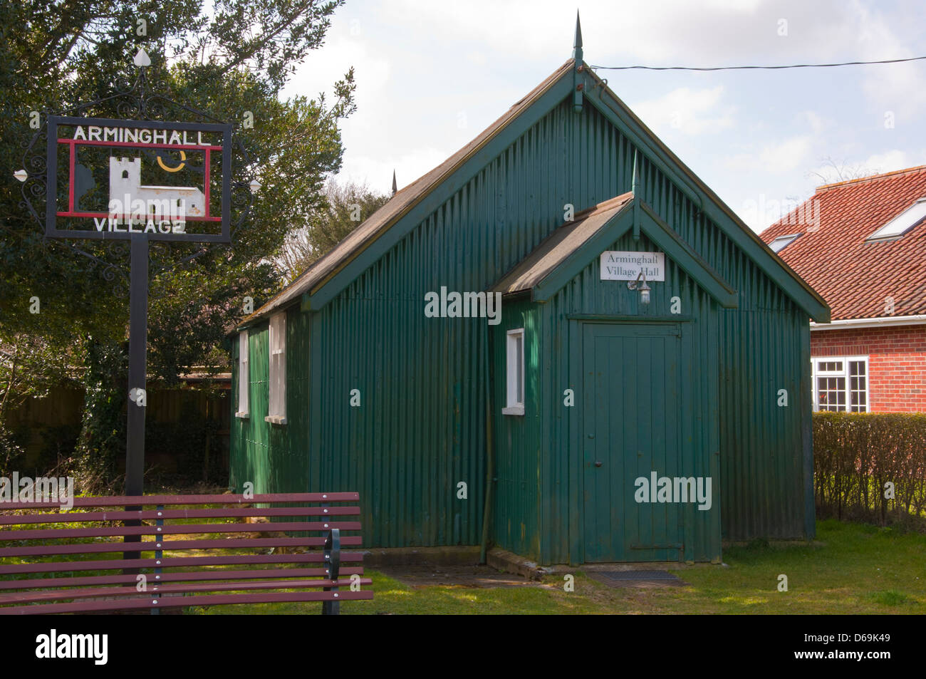 Tradition corrugated iron village hall Stock Photo Alamy