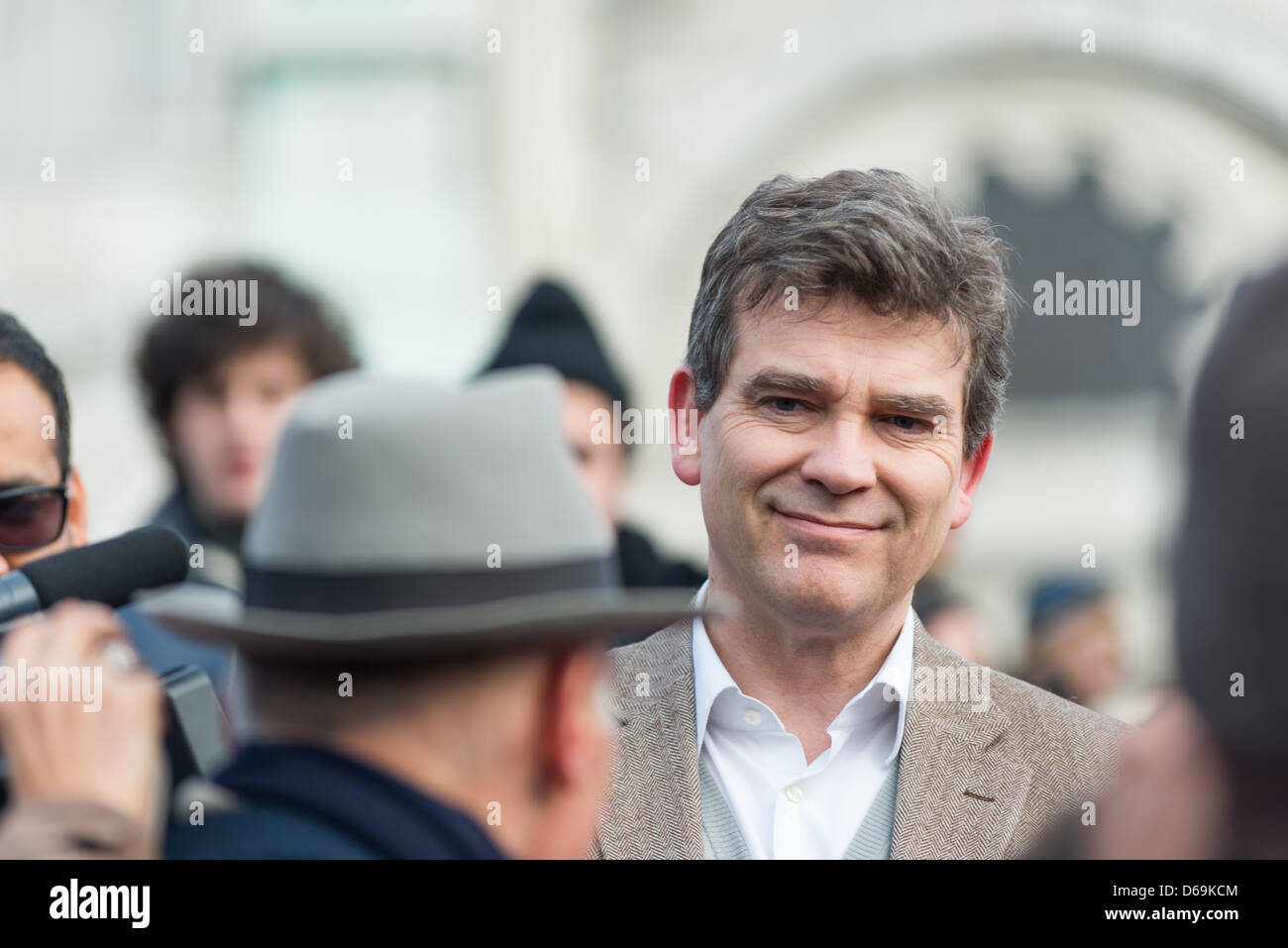 French Minister for Industrial Renewal Arnaud Montebourg supports the made in France Stock Photo