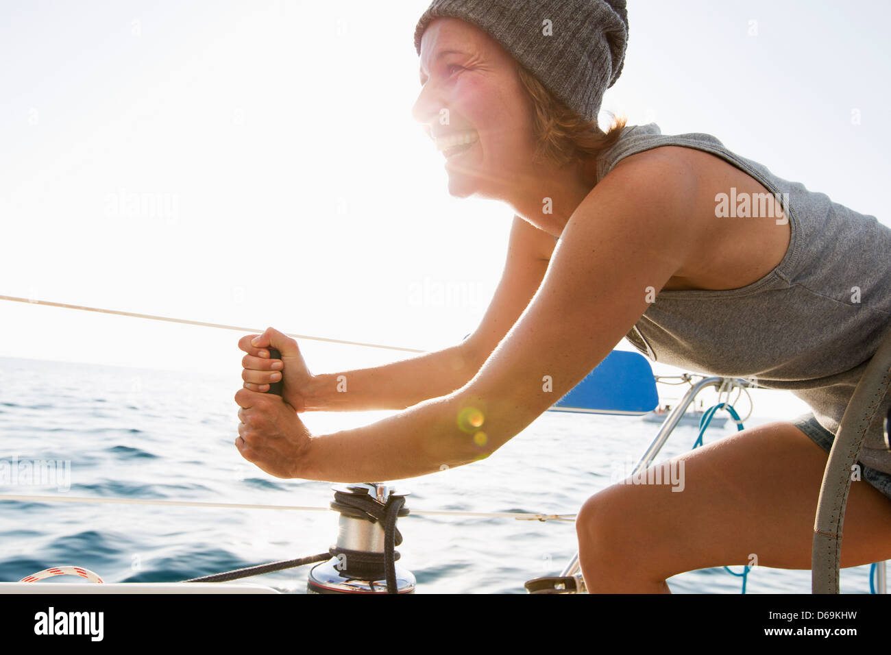 Woman pulling boat hi-res stock photography and images - Alamy