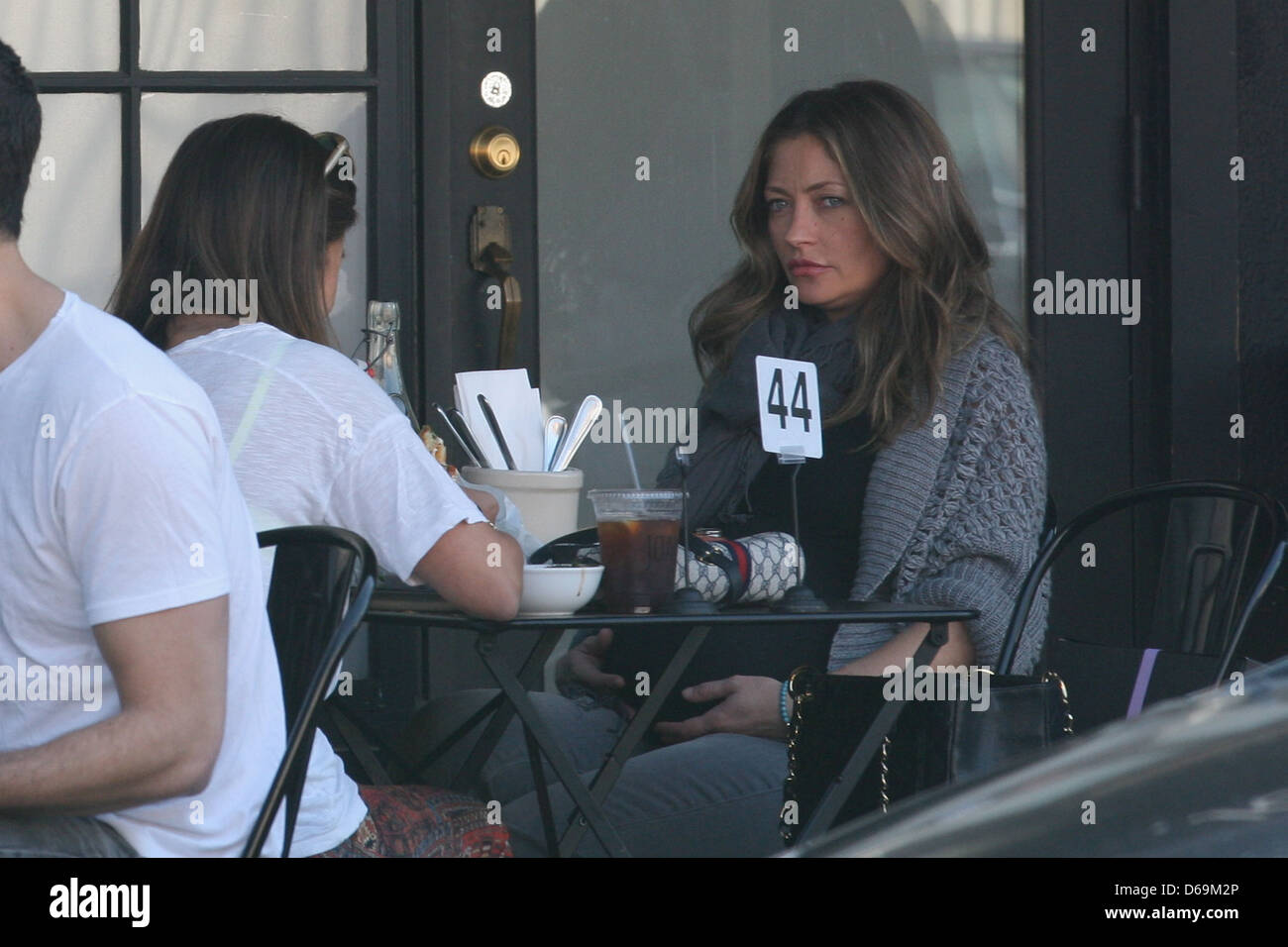 Pregnant Rebecca Gayheart eating lunch at Joan's on Third with a friend