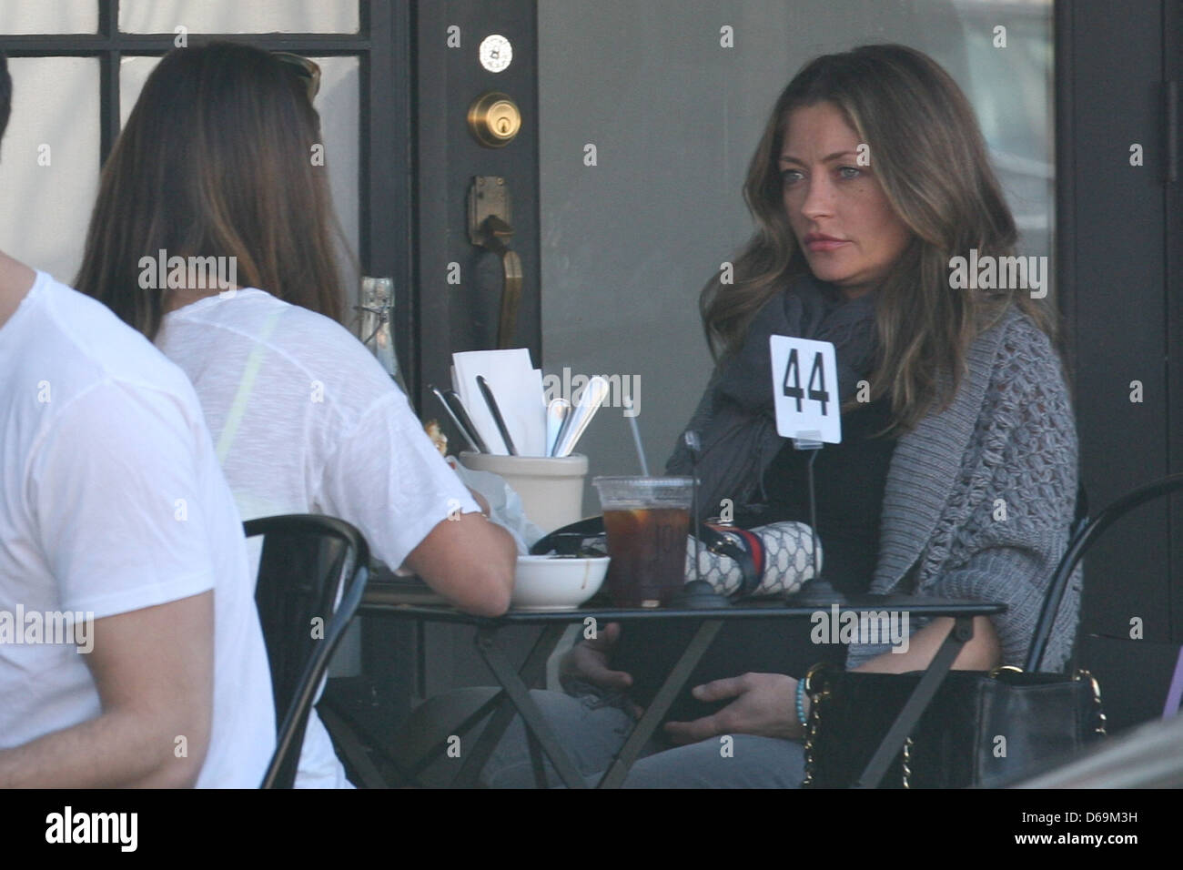 Pregnant Rebecca Gayheart eating lunch at Joan's on Third with a friend