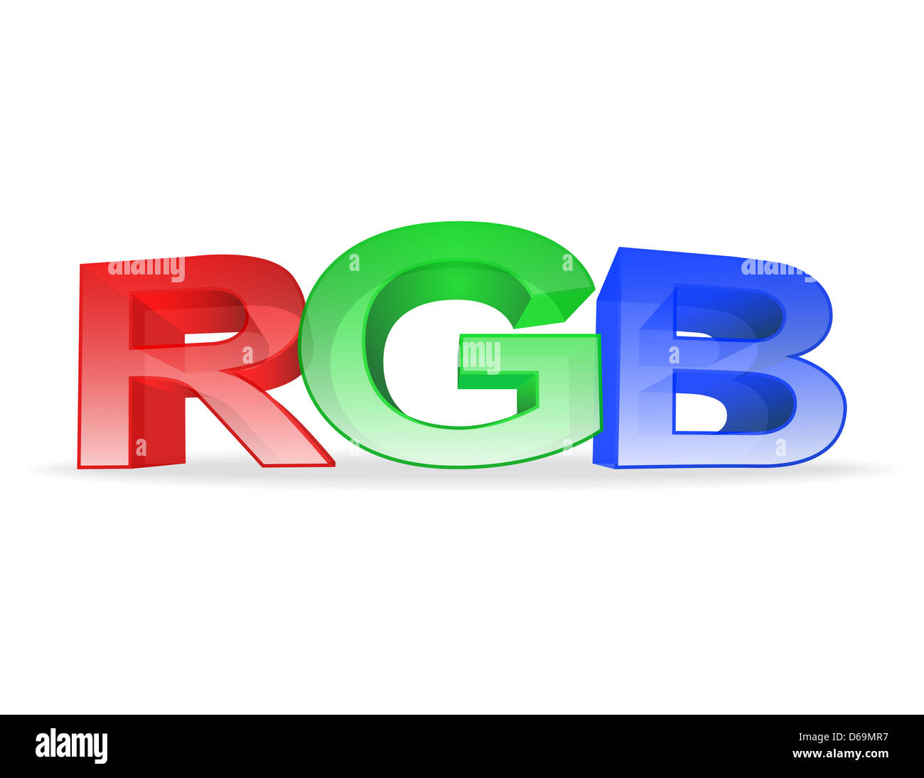 the letters rgb on white background Stock Photo