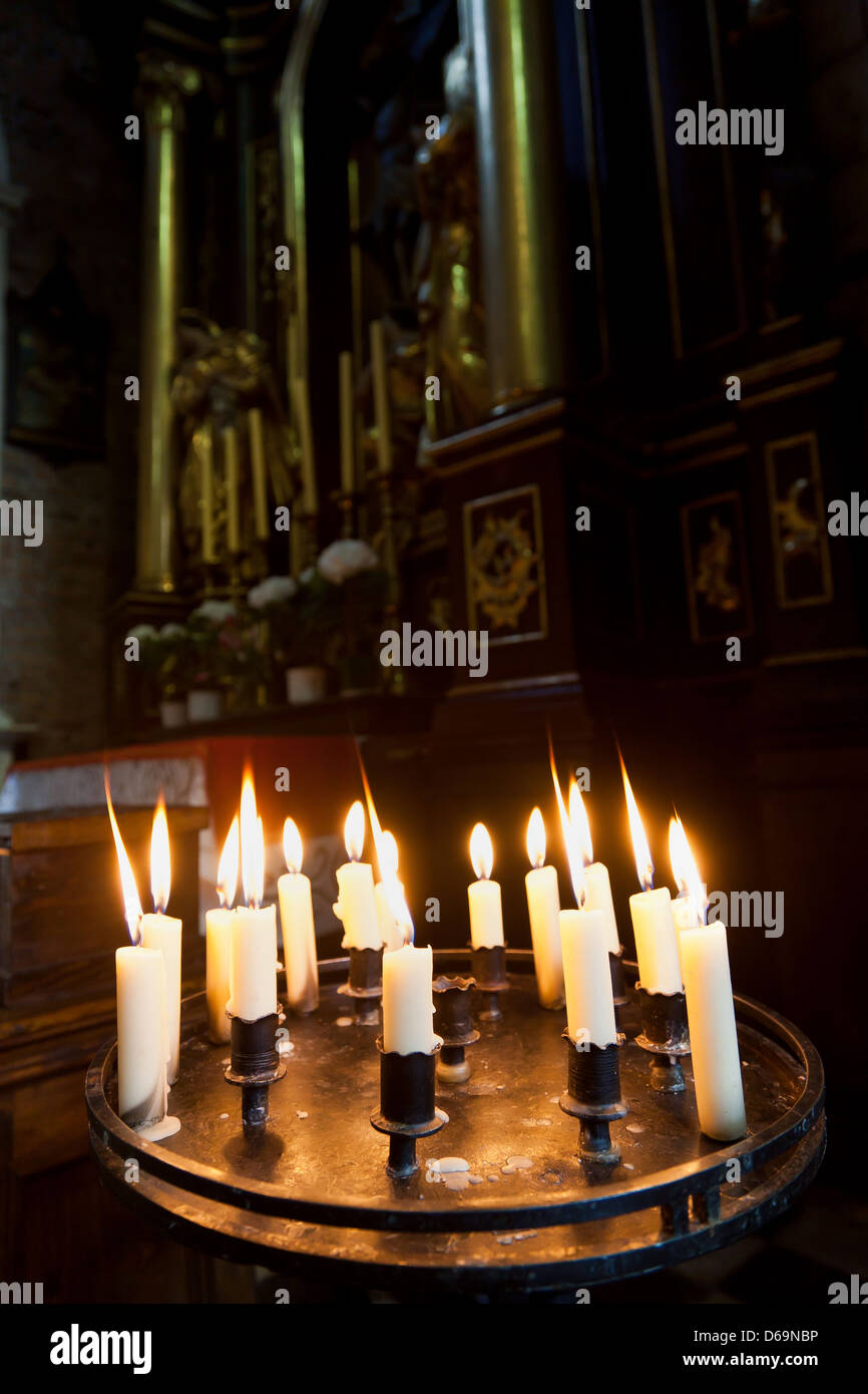 Krakow, Poland, candles in the Corpus Christi Basilica Stock Photo Alamy