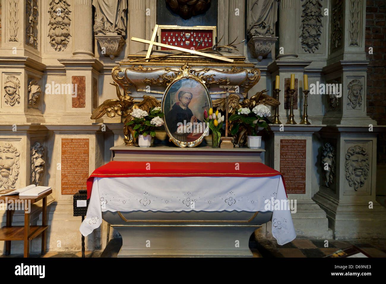 Krakow, Poland, Tomb of St. Stanislaw Kazimierczyk in the Corpus Christi Basilica Stock Photo