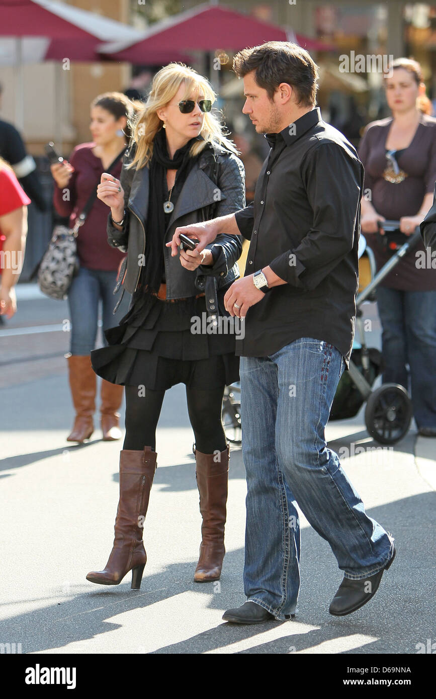 Nick Lachey at The Grove to film an appearance for the entertainment