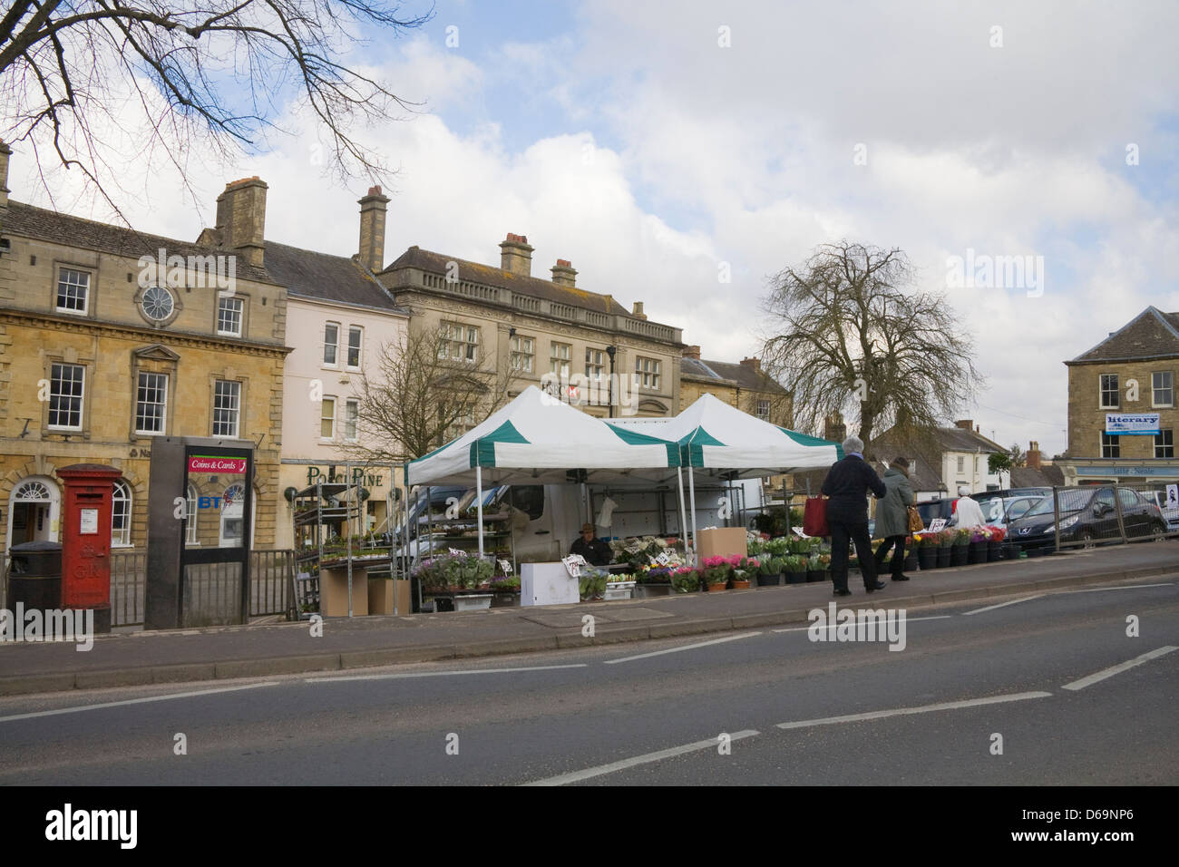 Chipping Norton Oxfordshire England UK Flower and plants market stall