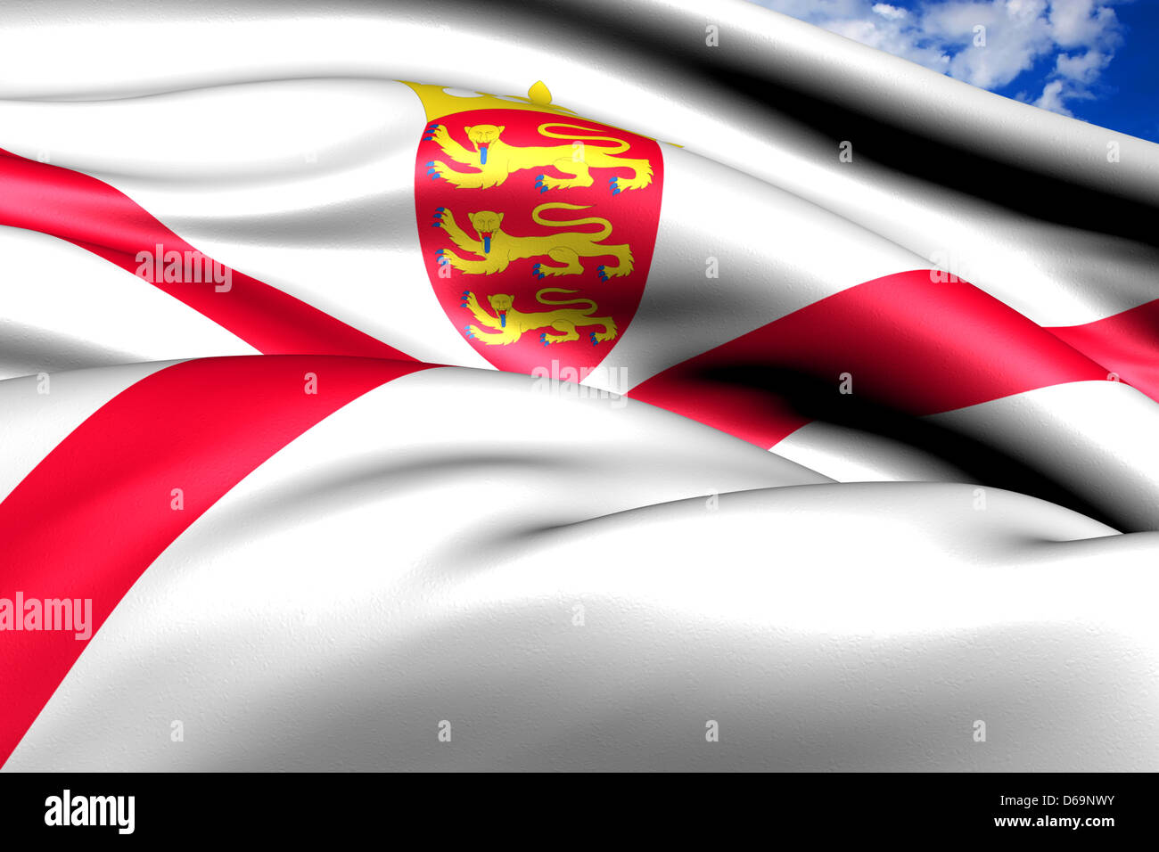 Bailiwick of Jersey flag. Close up Stock Photo - Alamy