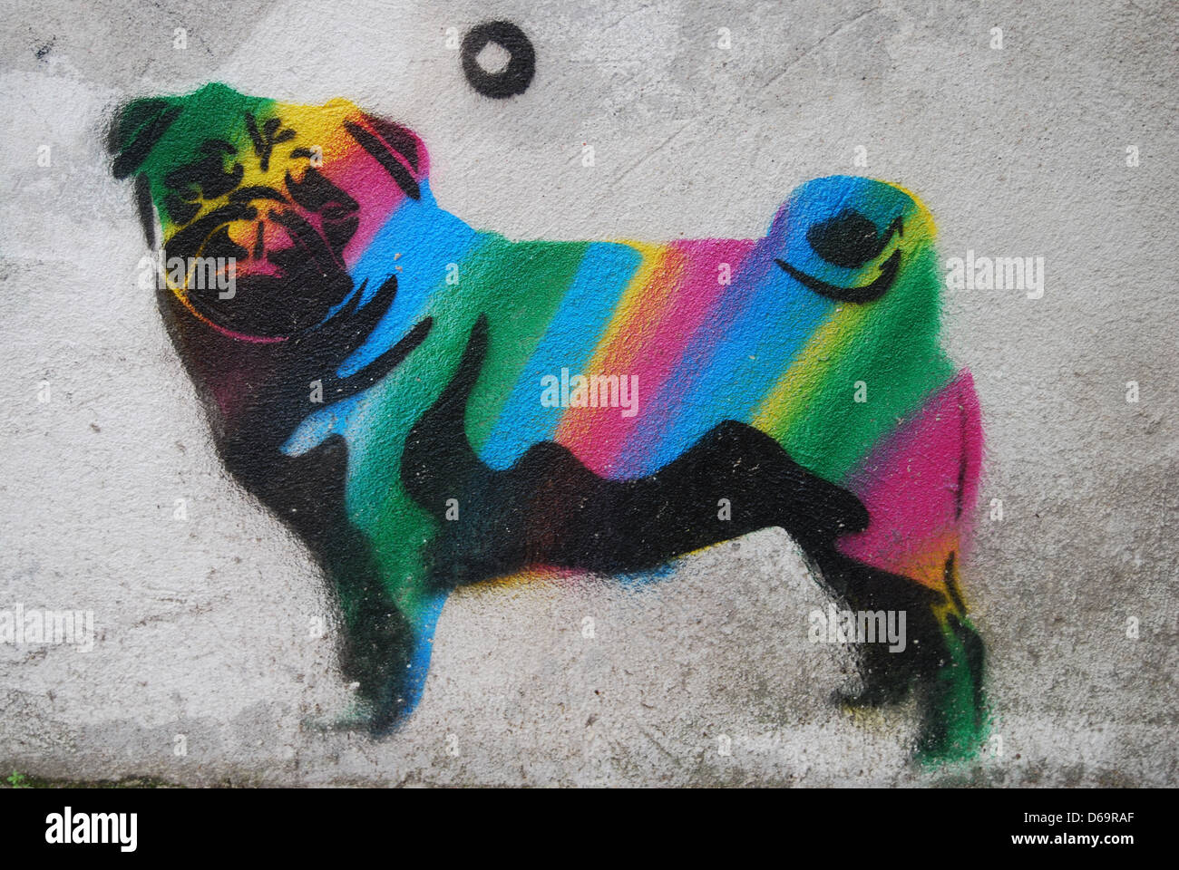 dog,streetart,stencil Stock Photo