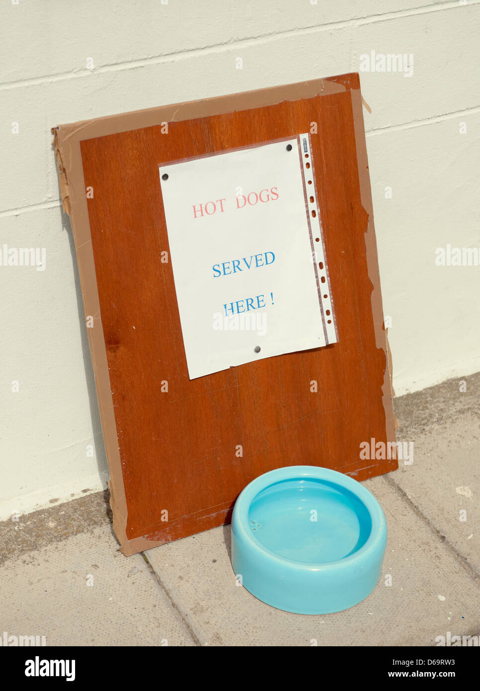 Joke dog trap with water bowl Stock Photo