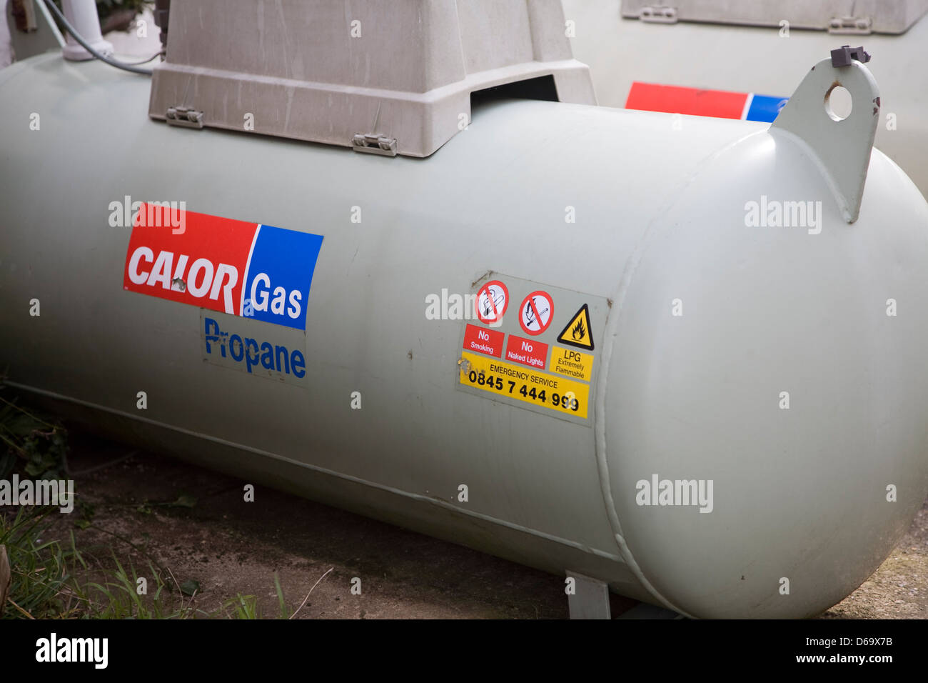 Calor gas propane cylinder for domestic fuel, UK Stock Photo Alamy