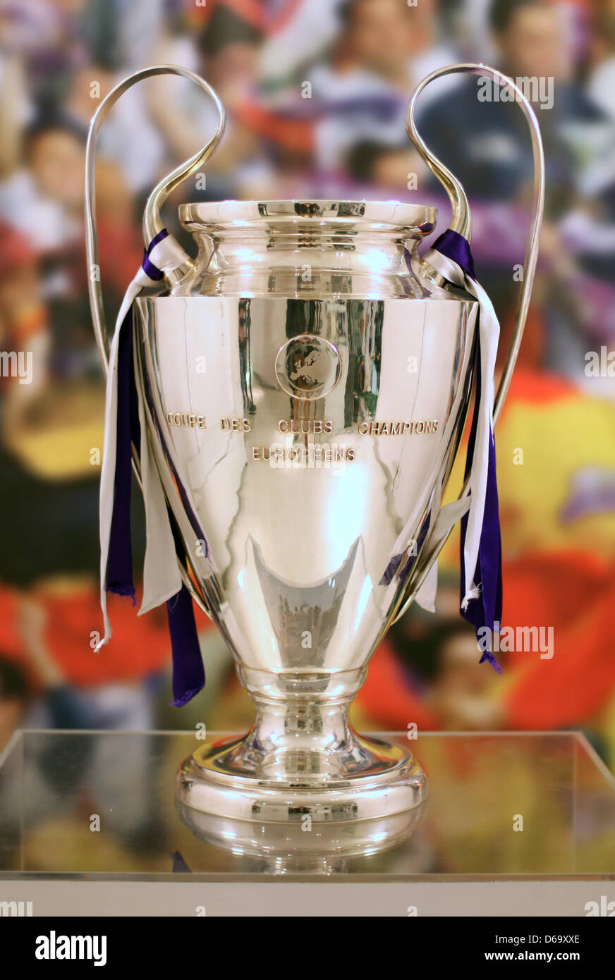 A replica of the Champions League Trophy is pictured in ...