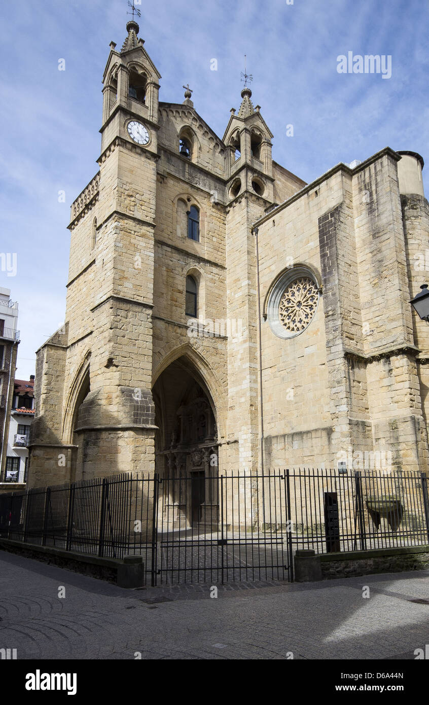 San Vicente Church on Calle San Juan in San Sebastián, Donostia, Basque ...