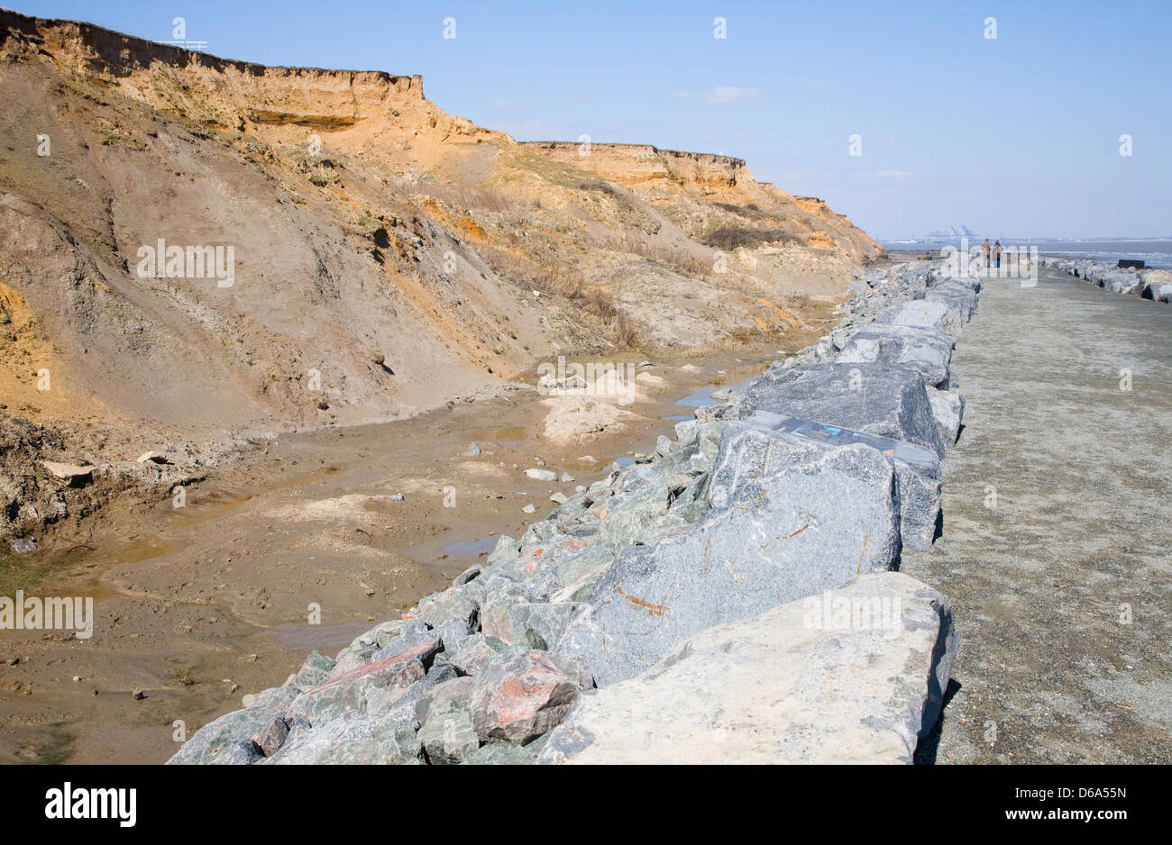 Crag Walk coastal defence and viewpoint structure, Walton on the Naze, Essex, England Stock Photo