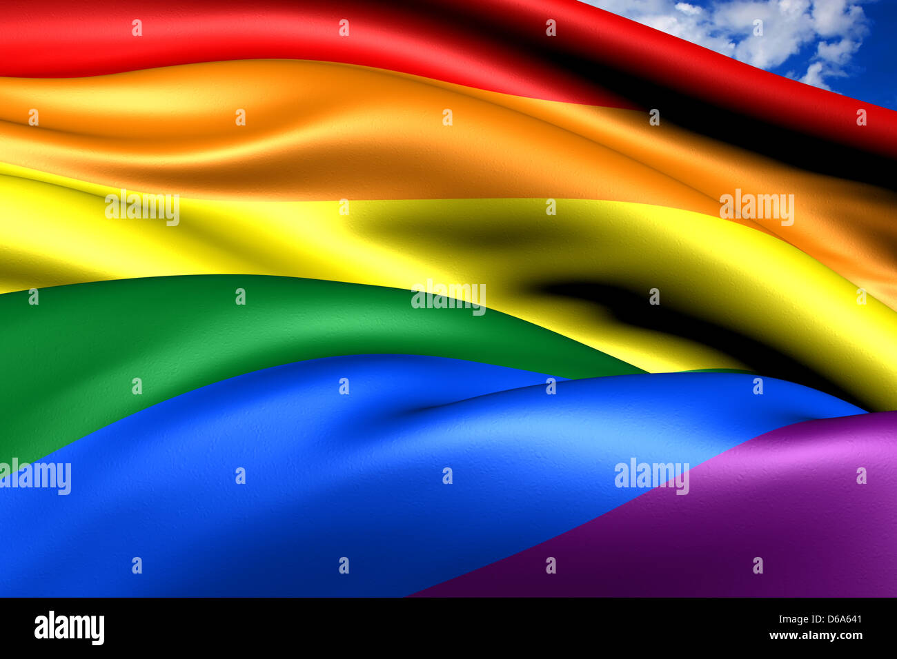 LGBT flag. Close Up. 3D. Stock Photo