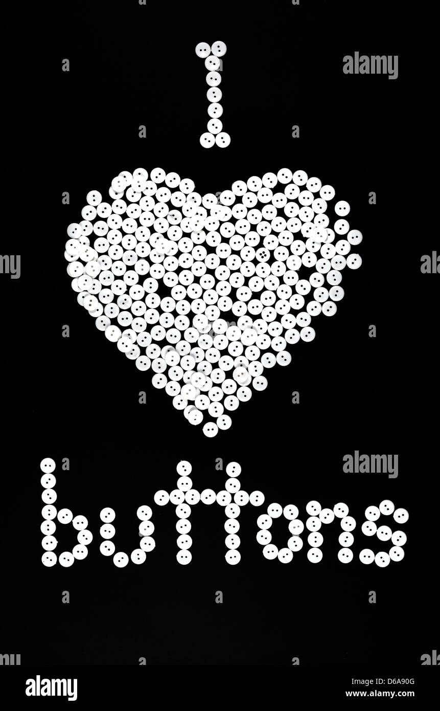 Buttons, Heart, White, Black, Red, Grey , Pretty Buttons for