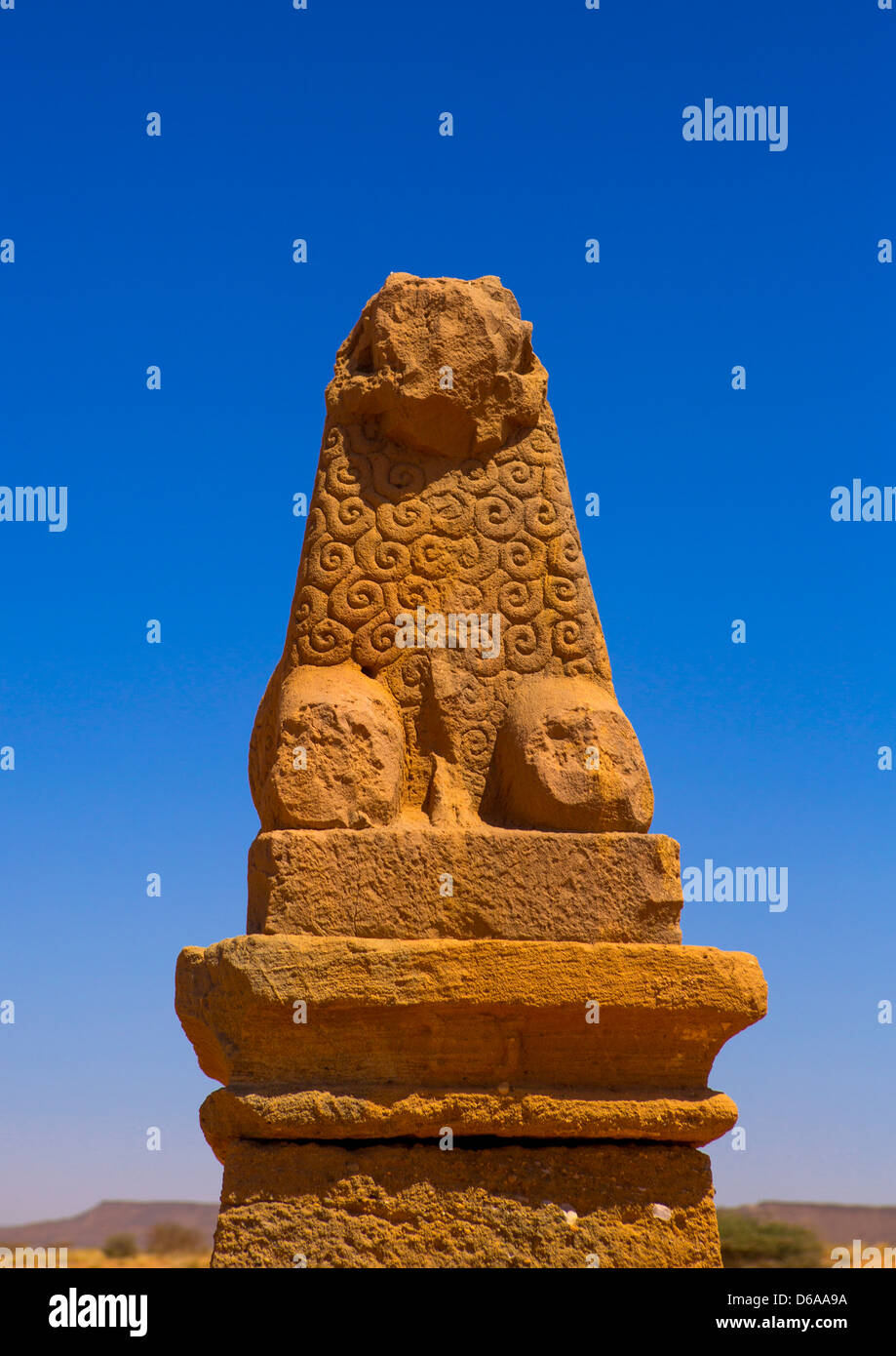 Ram Statue In Amun Temple Rams, Naga Site, Sudan Stock Photo
