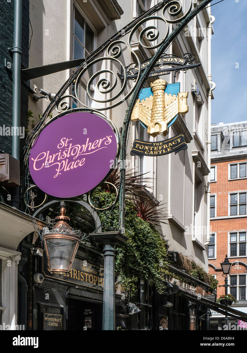 LONDON, UK - APRIL 14, 2013: Street sign at St Christopher's Place in the Westend Stock Photo