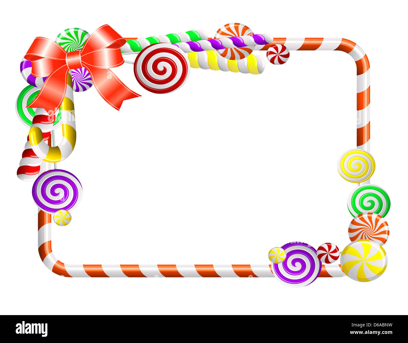 Frame with colorful candies Stock Photo Alamy