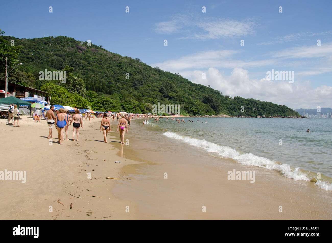 Brazil, state of Santa Catarina, Camboriu. Popular local Atlantic Ocean beach. Stock Photo