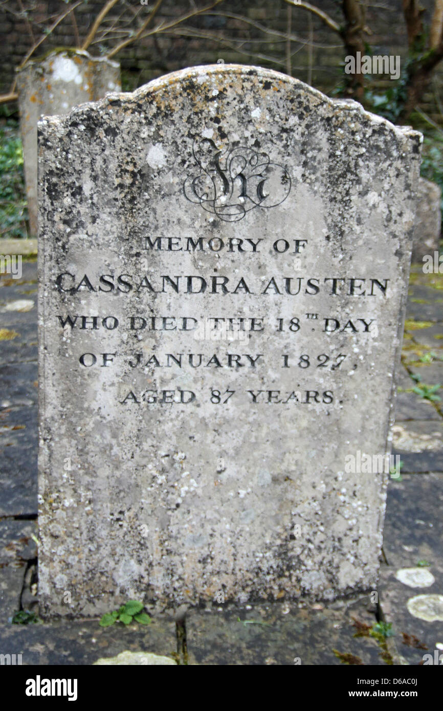 The grave of Cassandra Austen (1739–1827) who was the mother of the novelist and writer Jane Austin. Stock Photo