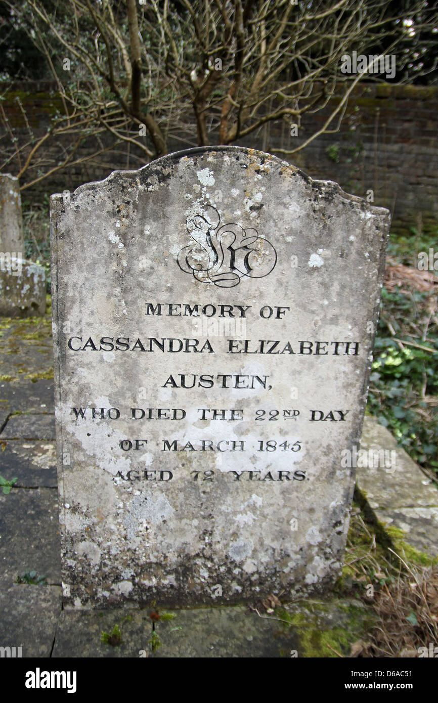 The grave of Cassandra Elizabeth Austen (9 January 1773 – 22 March 1845 was an amateur English water colourist. Stock Photo