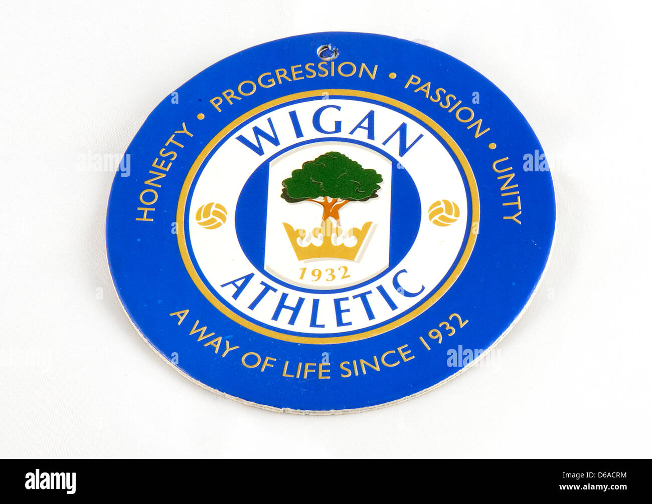 Wigan Athletic crest, the Tree and Crown logo Stock Photo