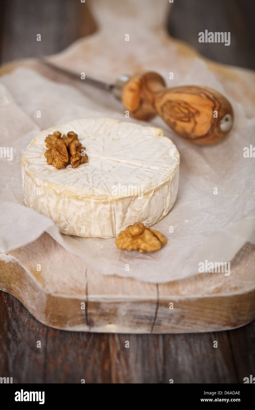 Cheese platter with nuts and jam Stock Photo Alamy