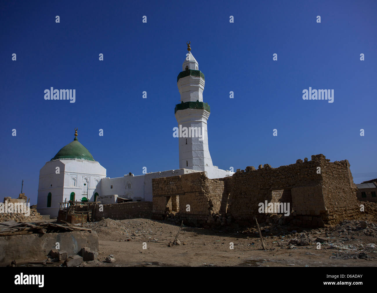 Taj Es-sir Mosque On Mainland El-geyf, Suakin, Sudan Stock Photo