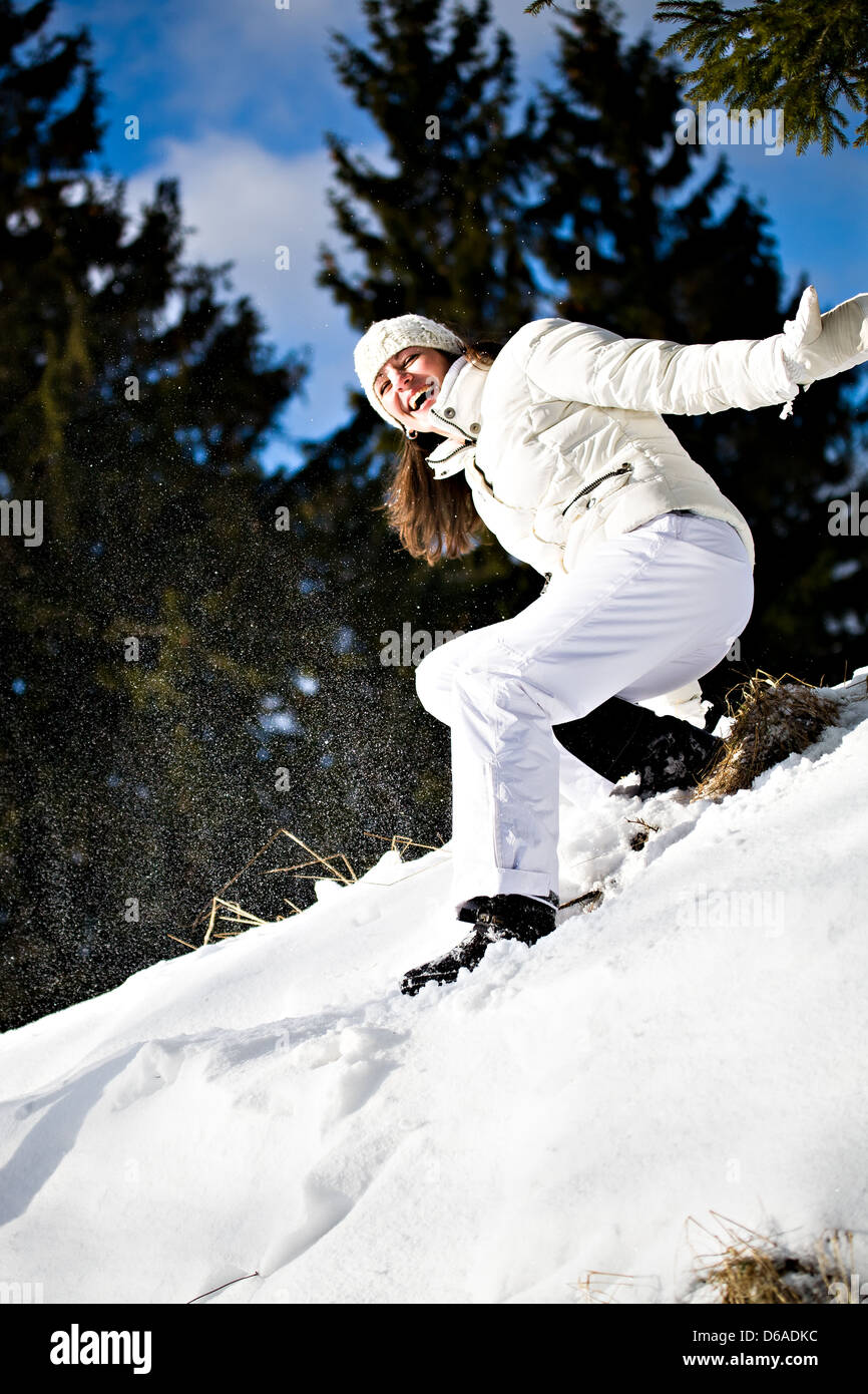 winter portrait of a woman Stock Photo - Alamy