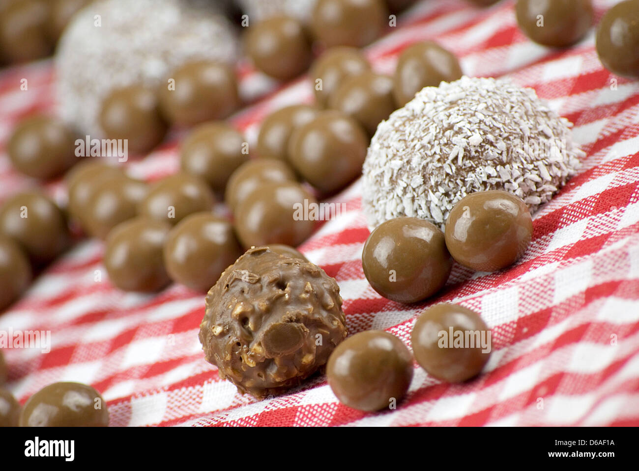 Chocolate and coconut covered marshmallow Stock Photo Alamy