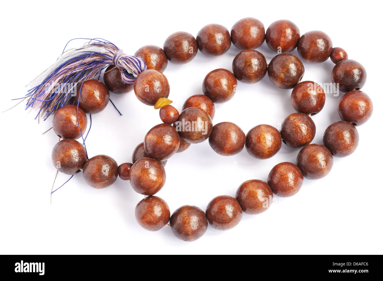 Muslim Beads from mahogany tree Stock Photo