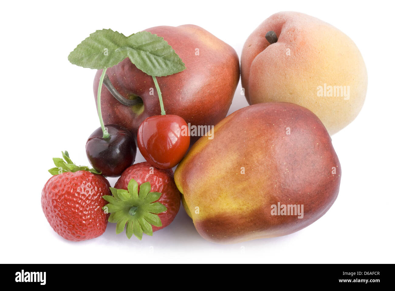 Plastic artificial fruits Stock Photo