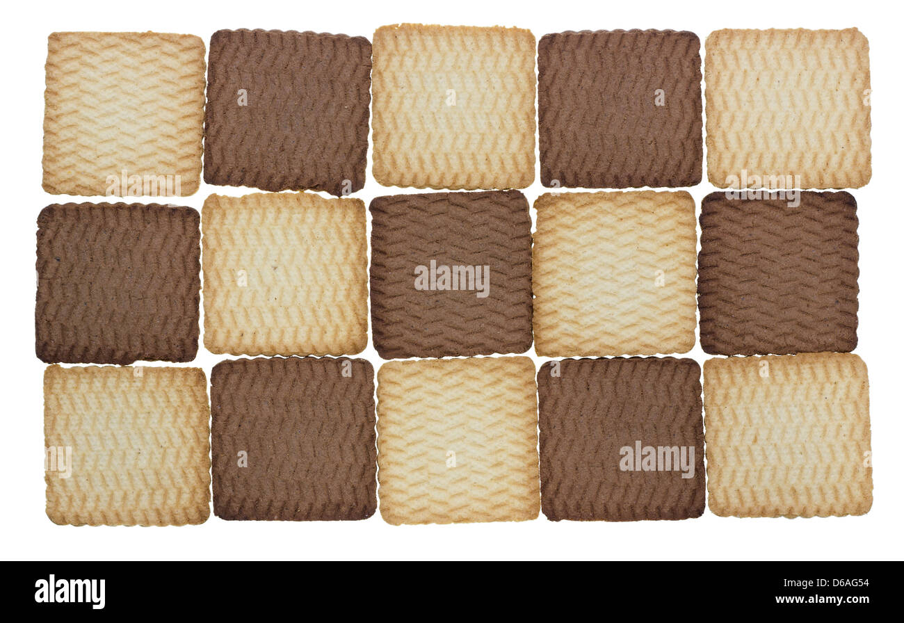 Chocolate and cream biscuits Stock Photo