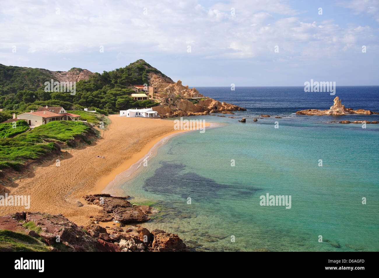 Beach view, Cala Pregonda, Es Mercadal, Menorca, Balearic Islands, Spain Stock Photo