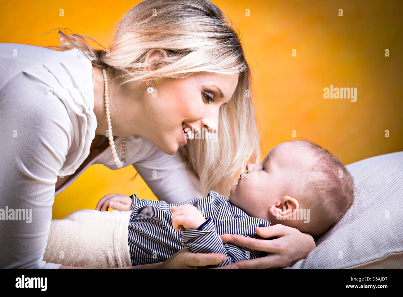 mother and son portrait Stock Photo