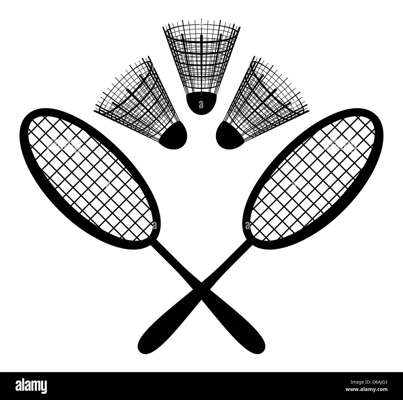 Equipment for the badminton, silhouette Stock Photo
