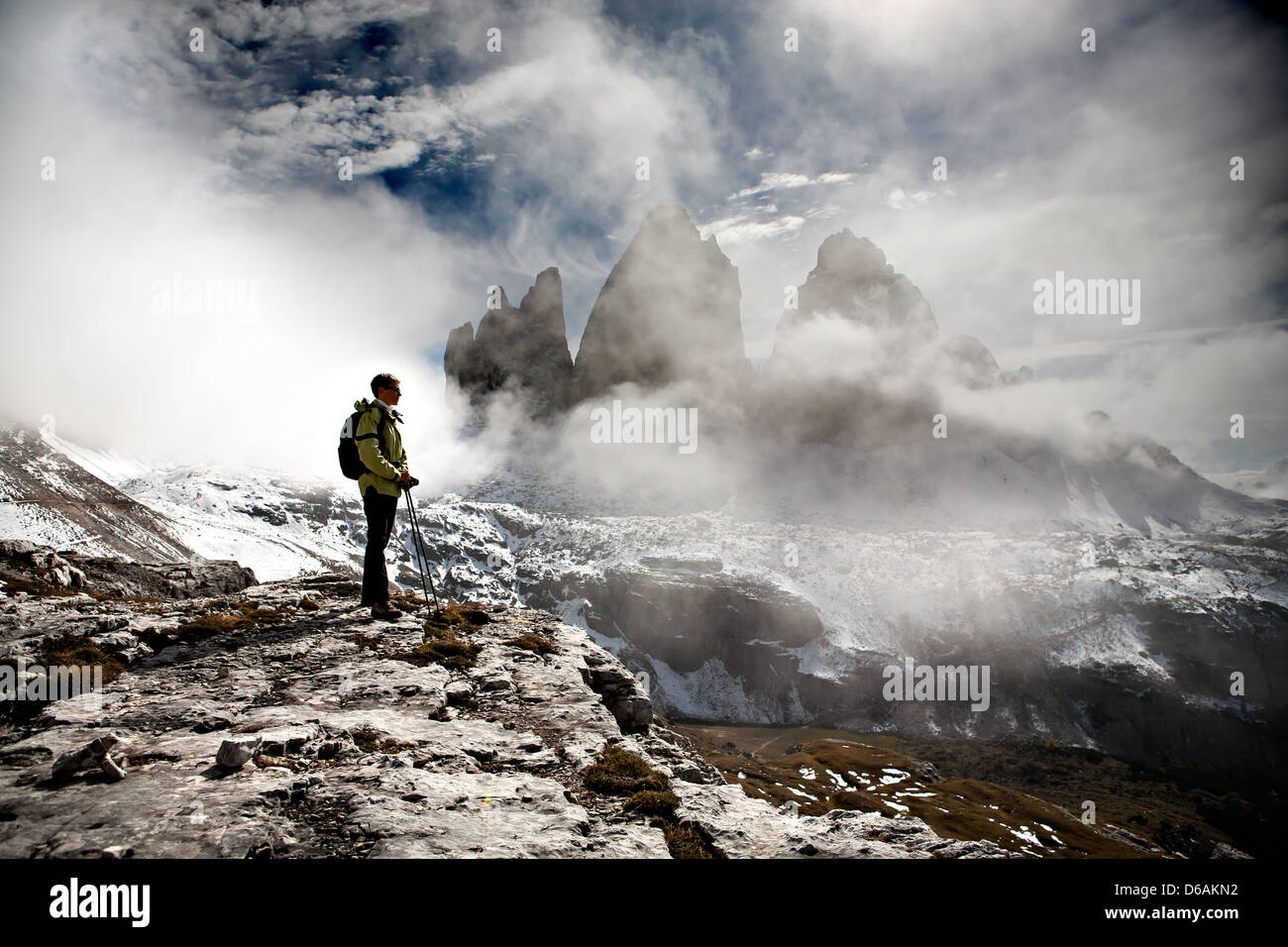 Hiking in Dolomite Stock Photo - Alamy