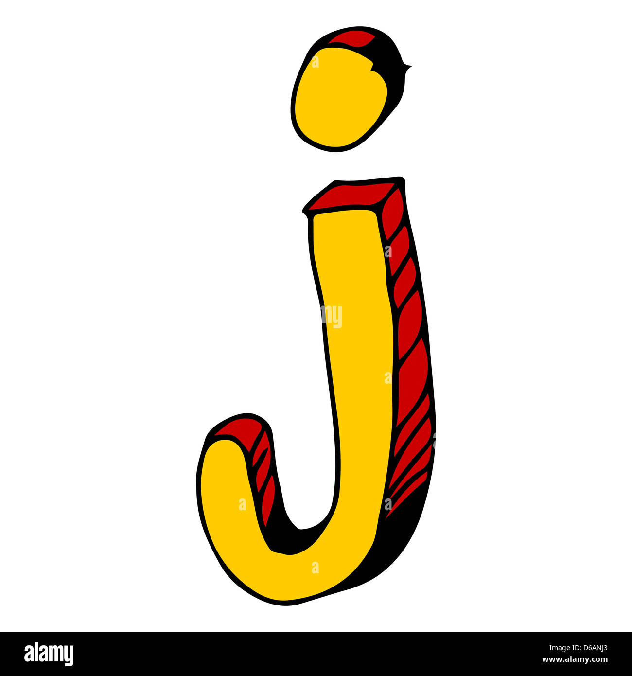 childlike doodle ABC, hand drawn letter J Stock Photo - Alamy